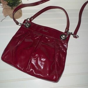 Coach Ashley Patent Leather Hippie #F17953 Red